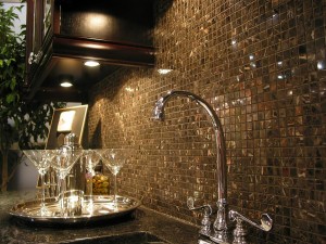 Granite Counter Top with Marble Mosaics